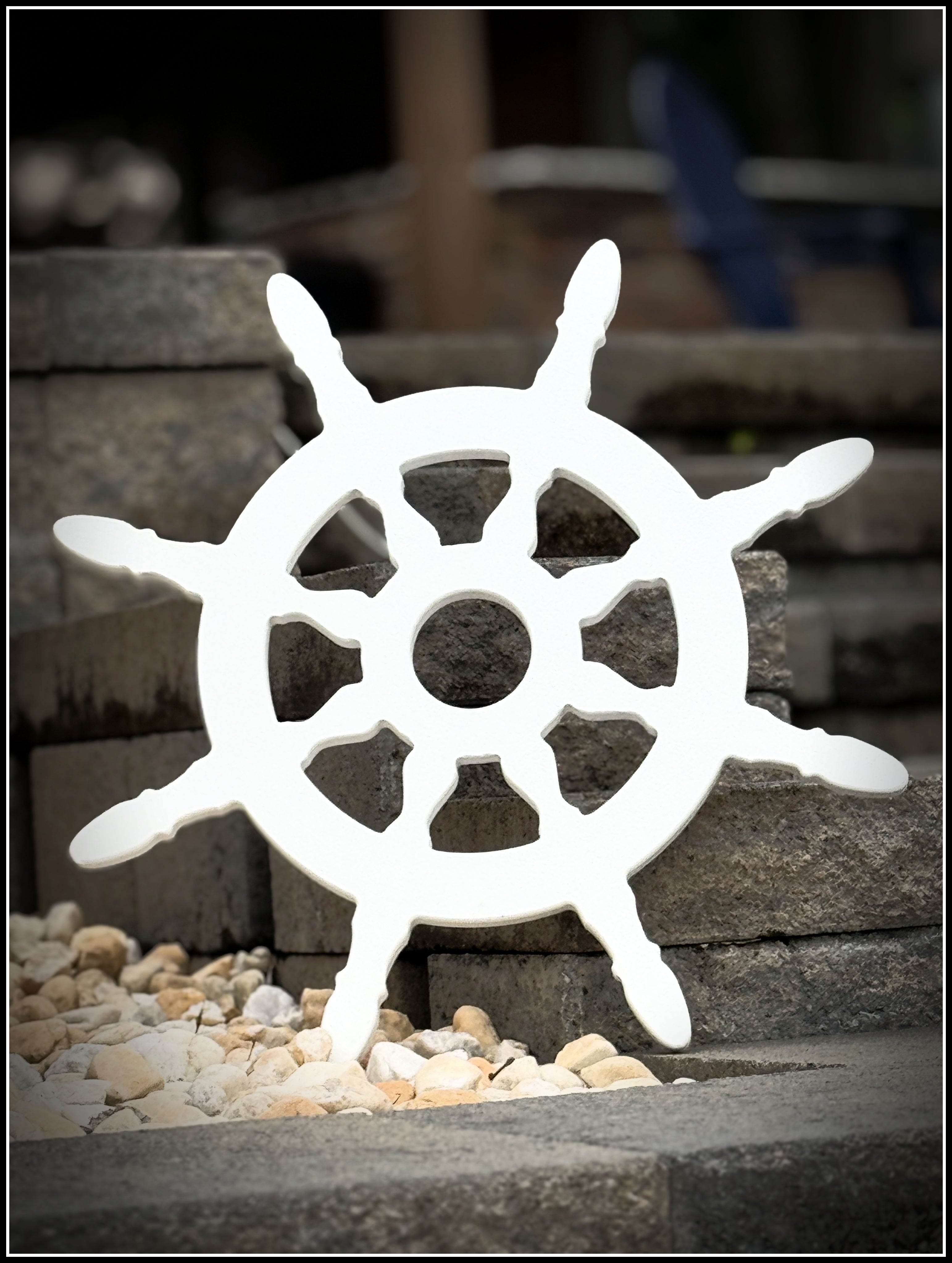 Ship's Wheel HDPE Outdoor Decor