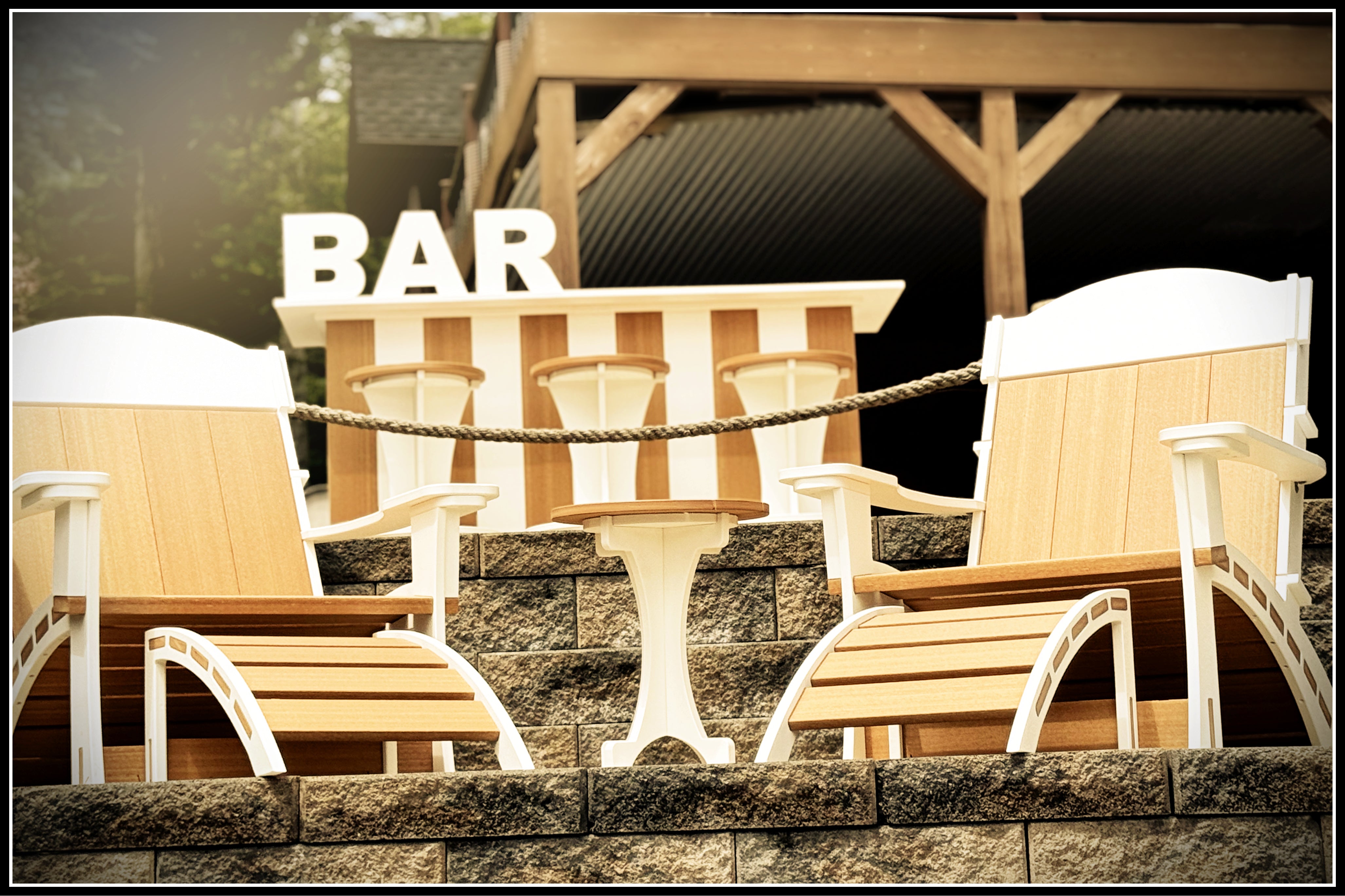 BAR Writing HDPE Outdoor Decor