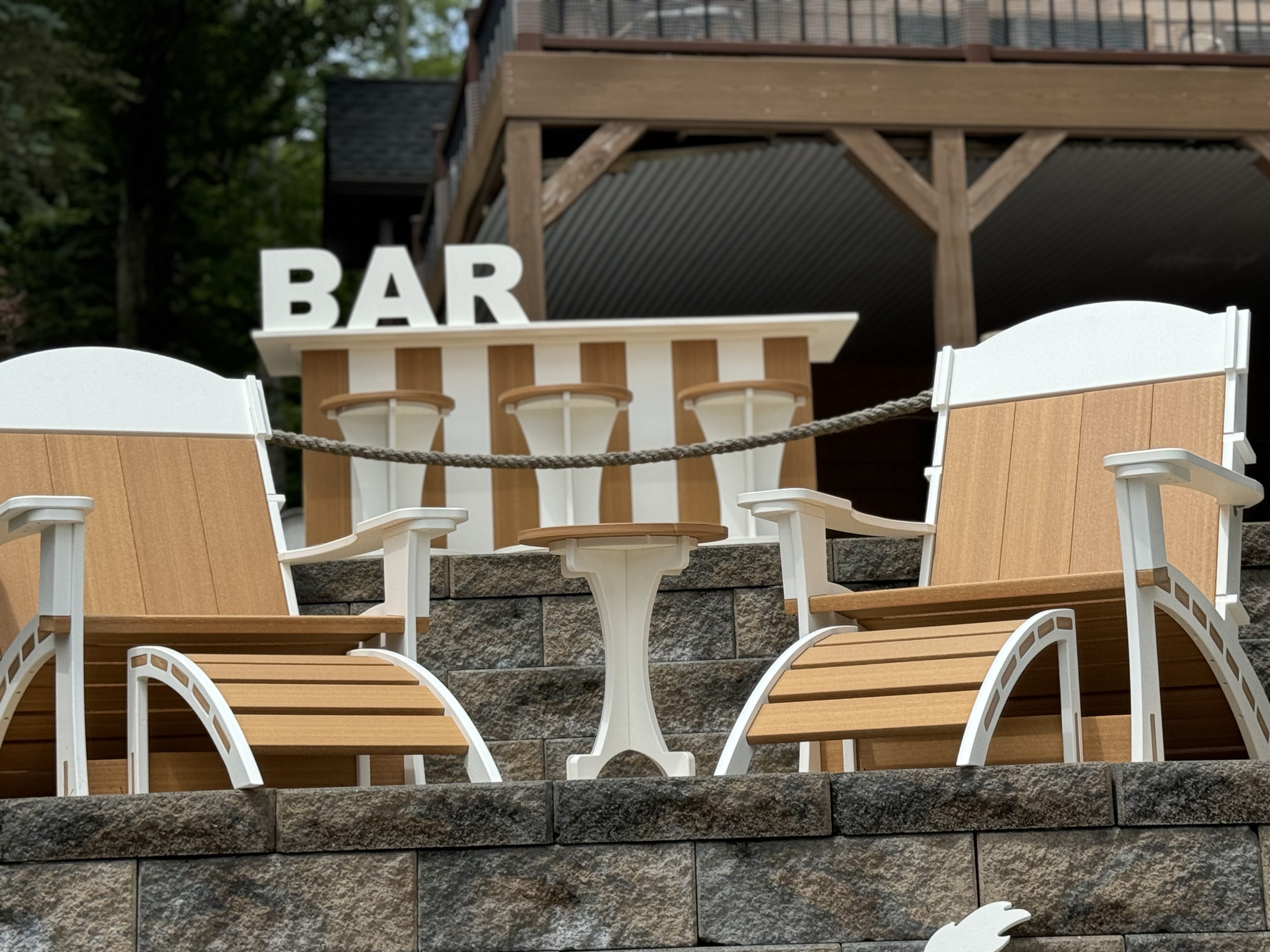 BAR Writing HDPE Outdoor Decor