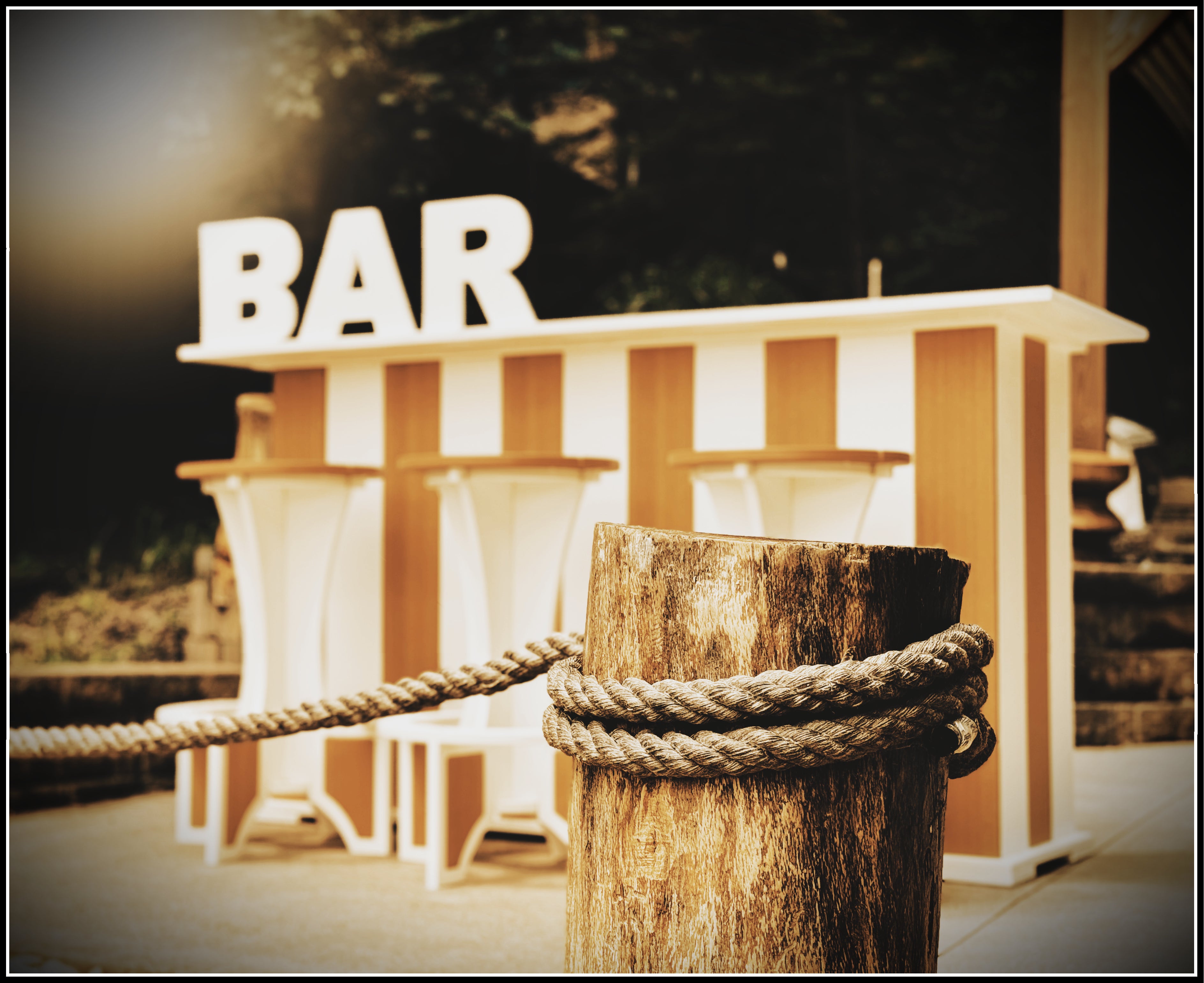 BAR Writing HDPE Outdoor Decor