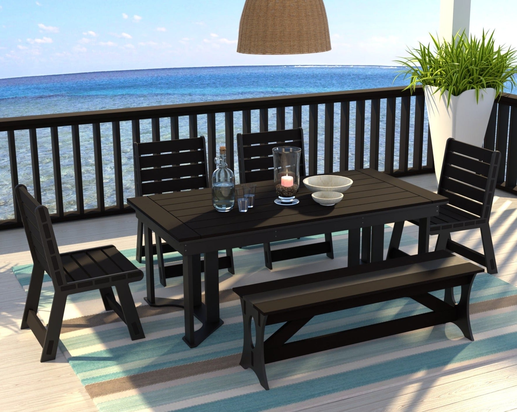 Dockside Dining Set with Bench