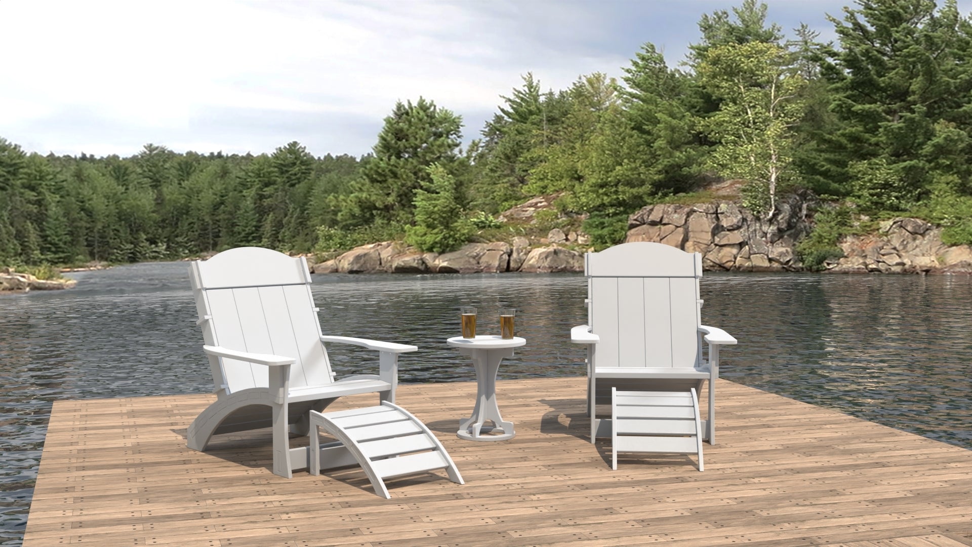 Dockside Adirondack Chair Set