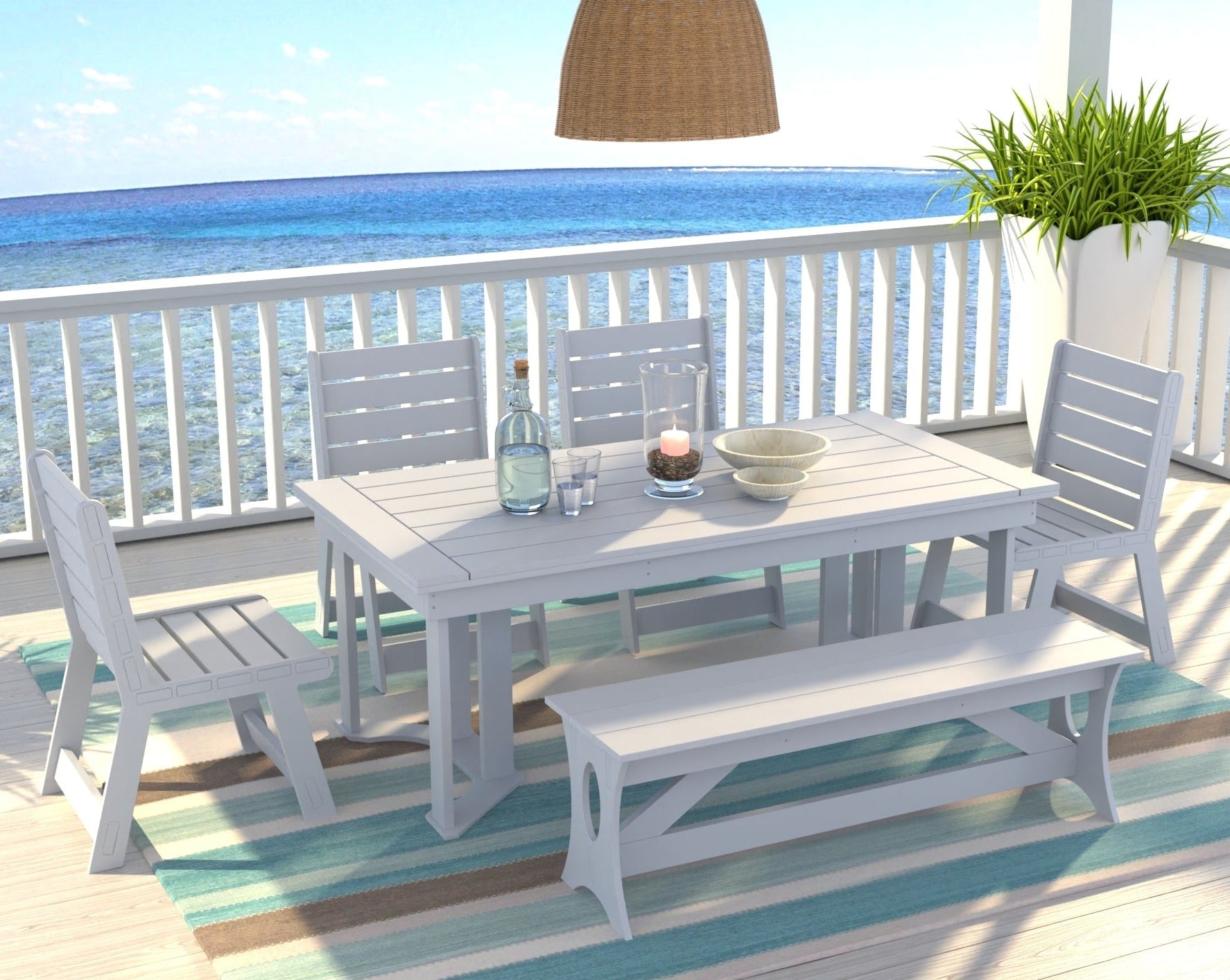 Dockside Dining Set with Bench