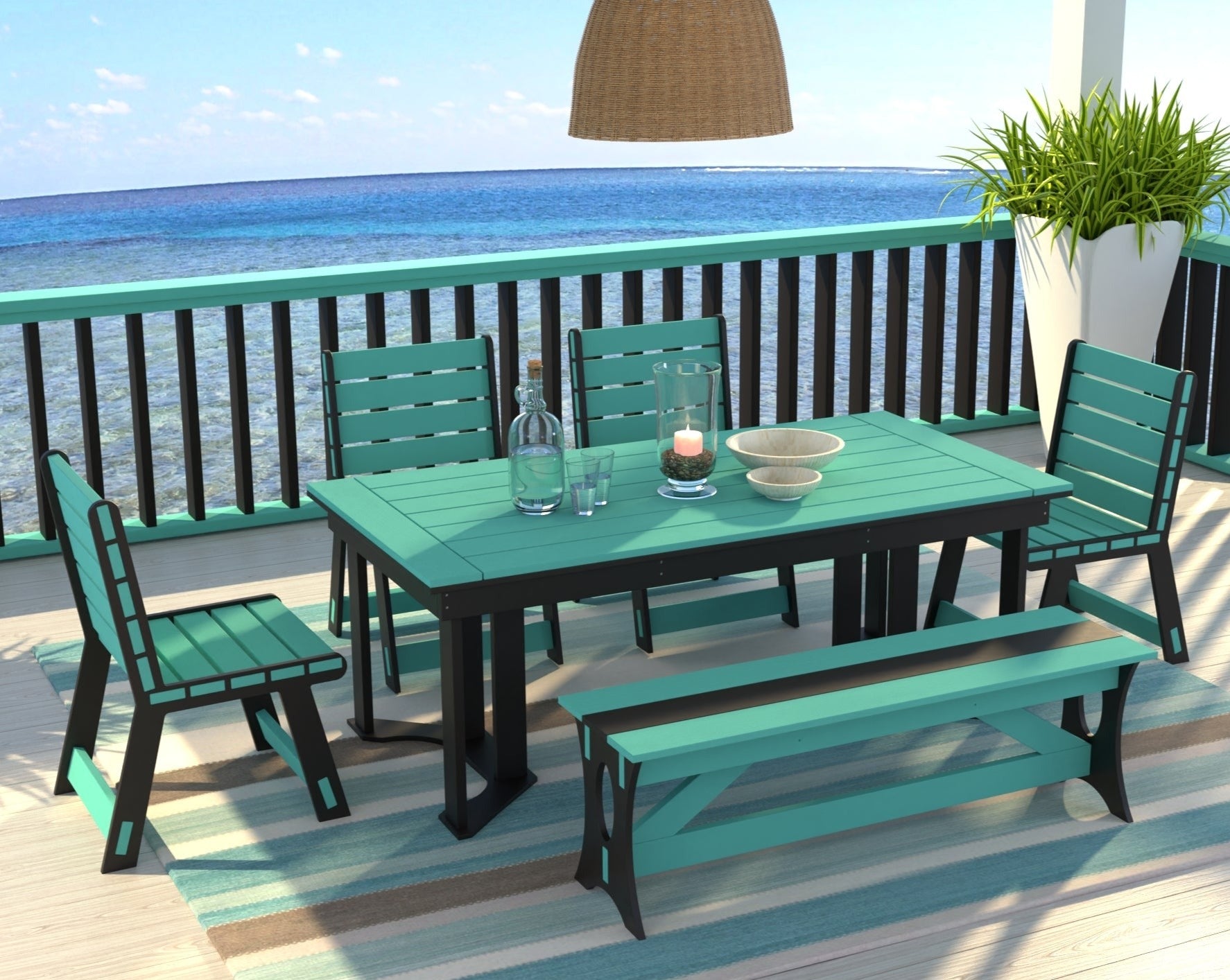 Dockside Dining Set with Bench