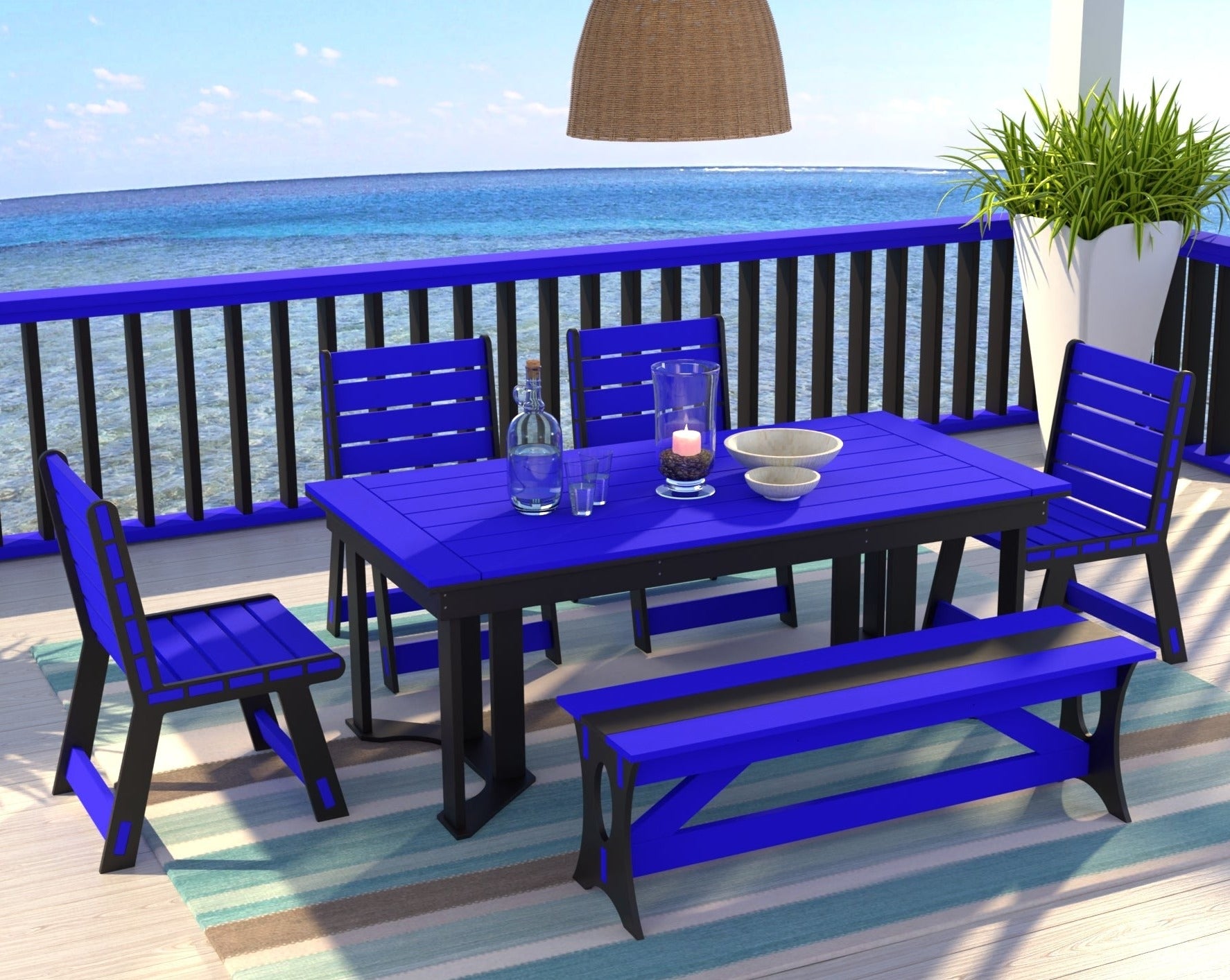 Dockside Dining Set with Bench