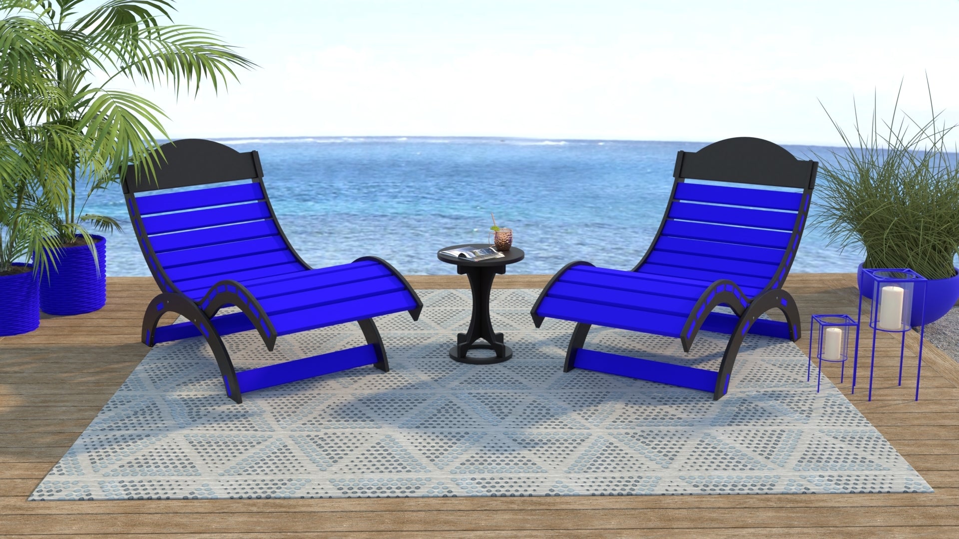 Dockside Chaise Lounger Set