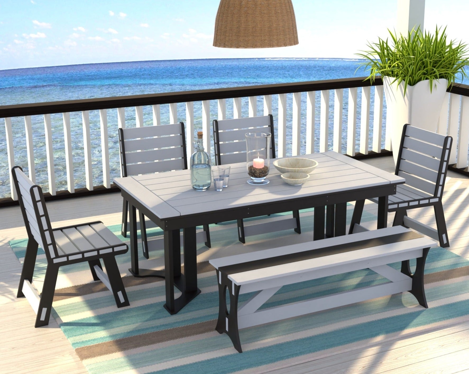 Dockside Dining Set with Bench