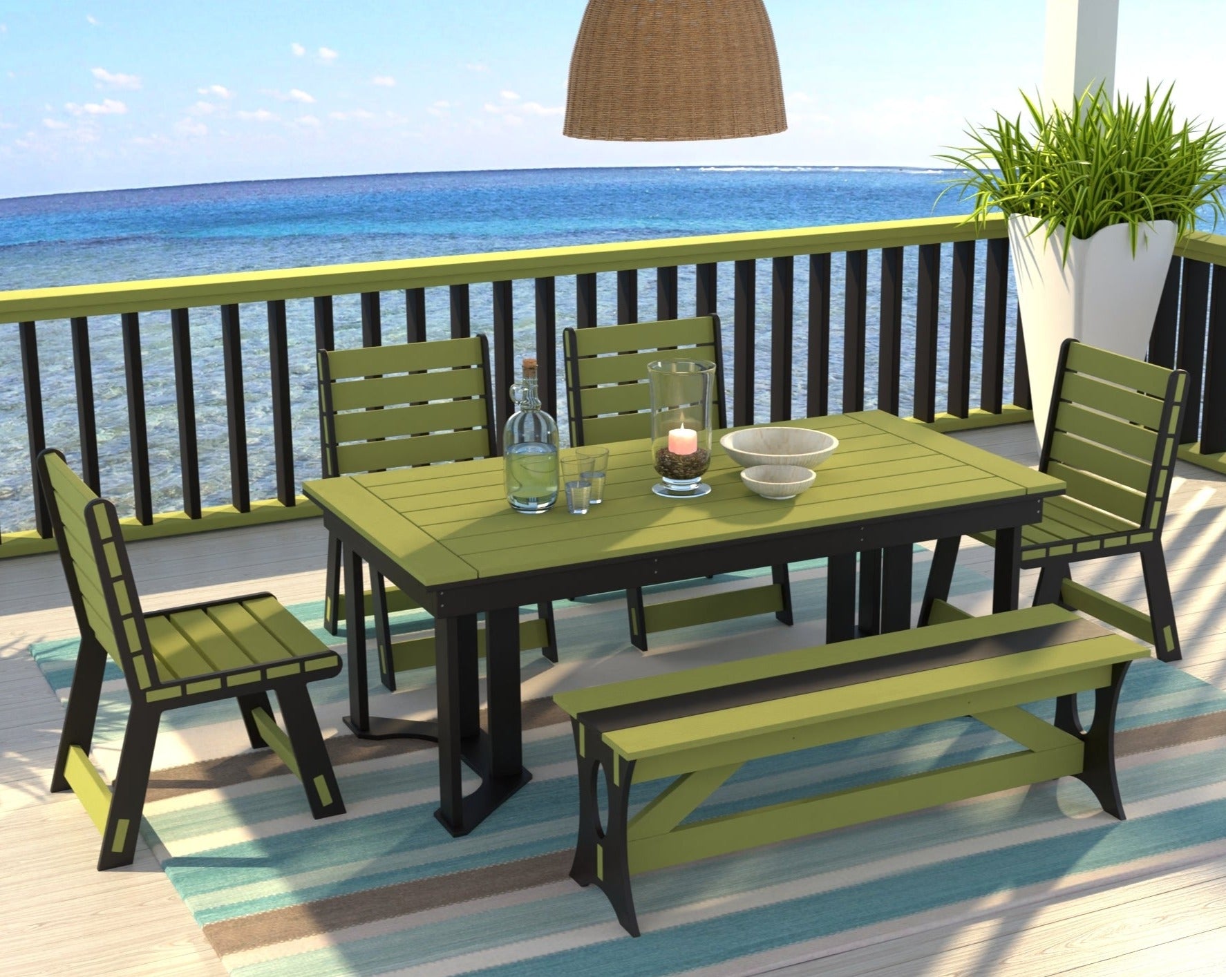 Dockside Dining Set with Bench