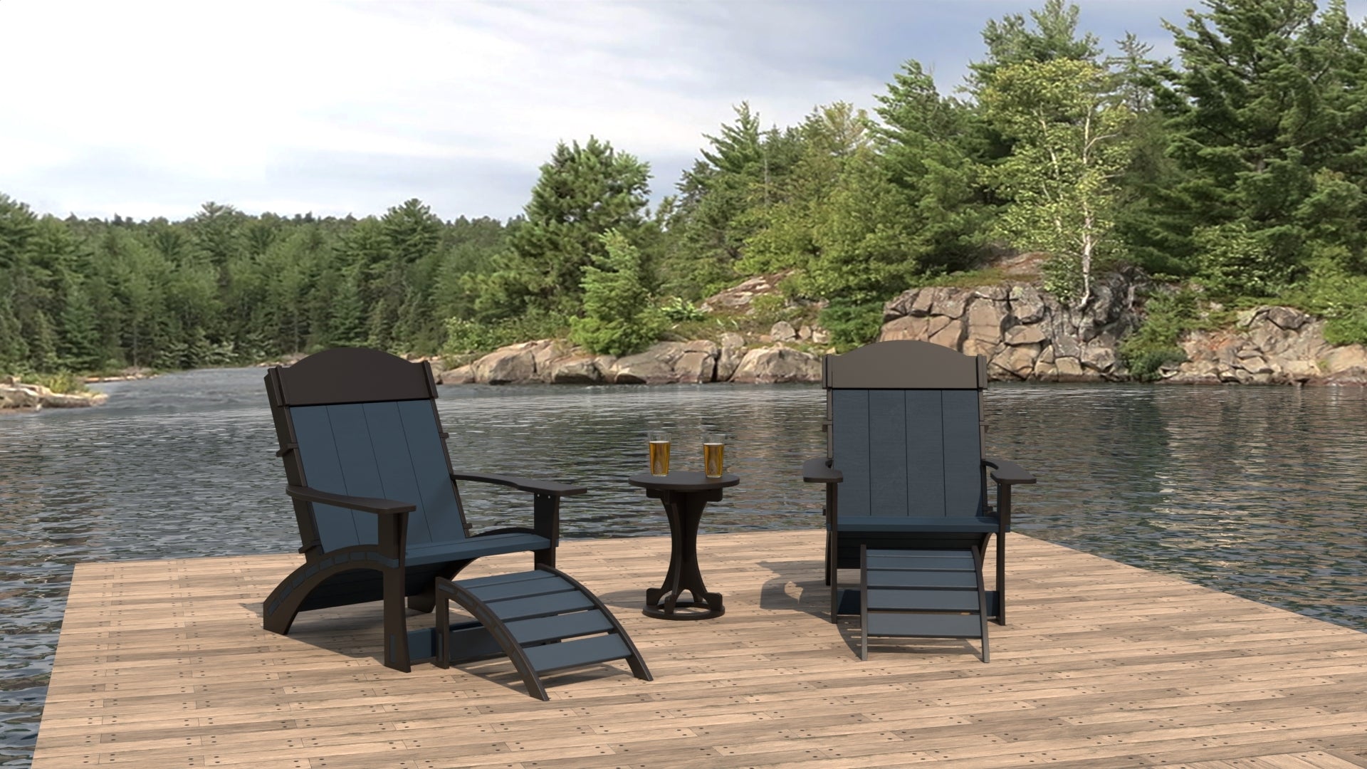 Dockside Adirondack Chair Set