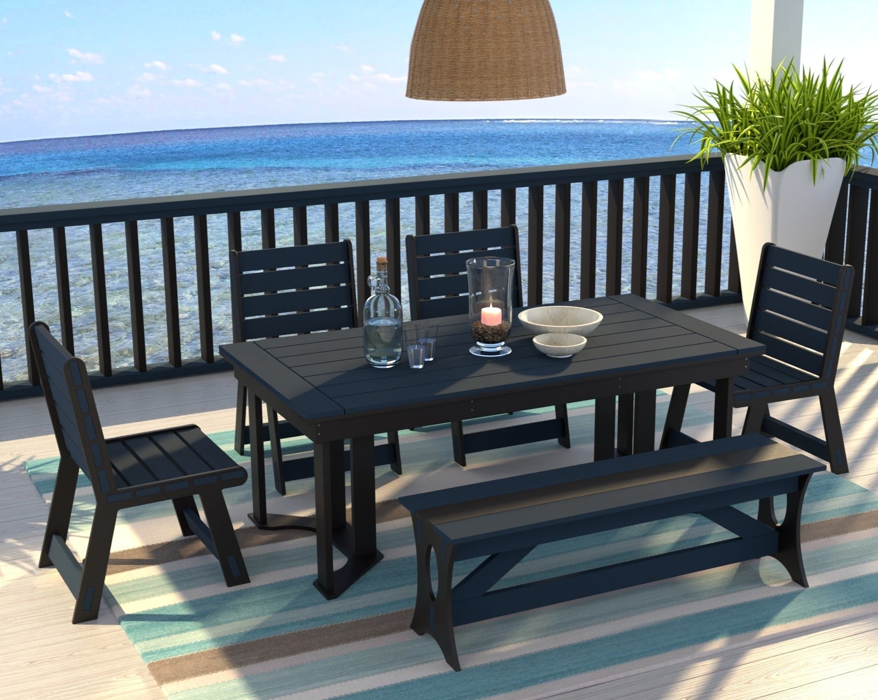 Dockside Dining Set with Bench