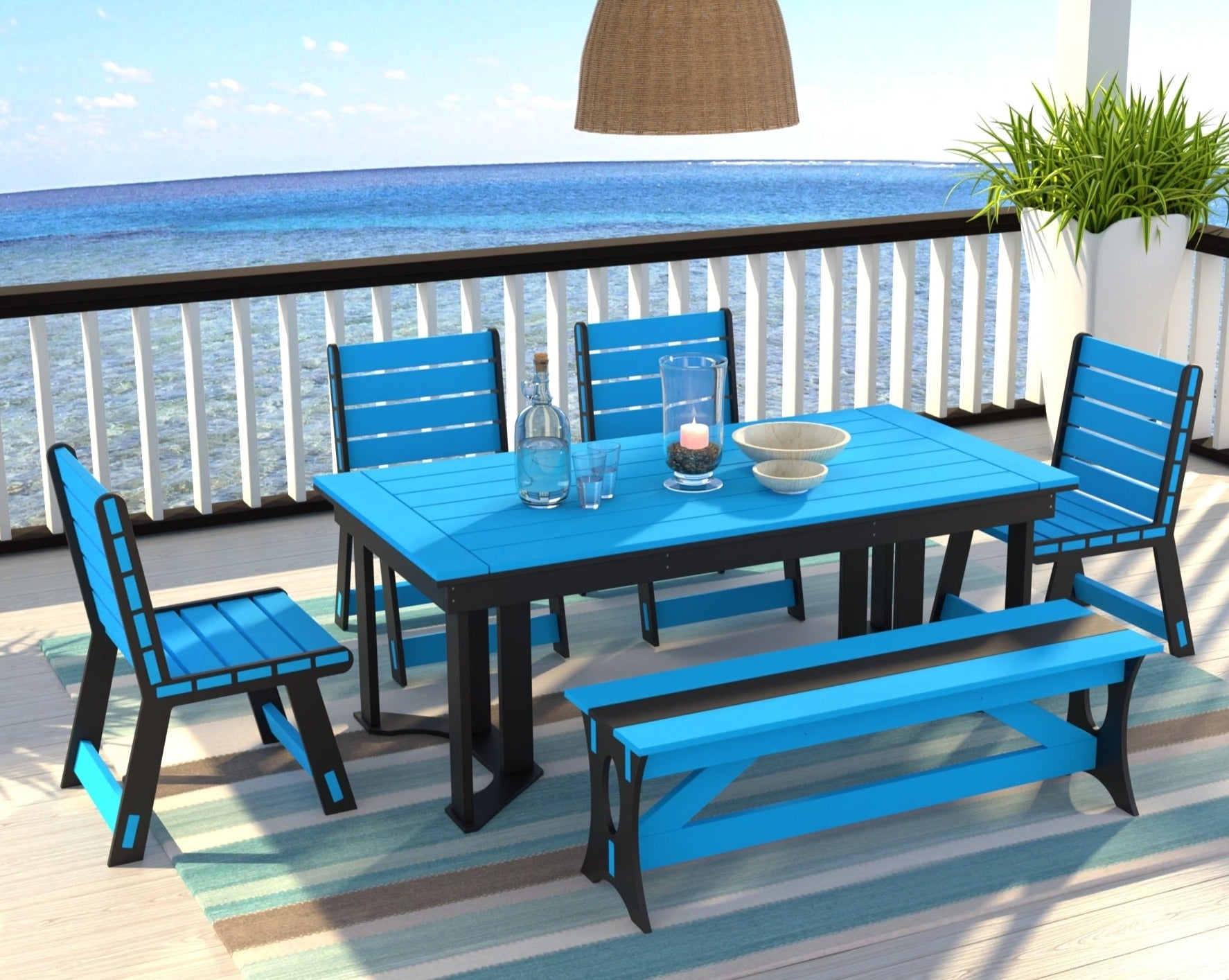 Dockside Dining Set with Bench