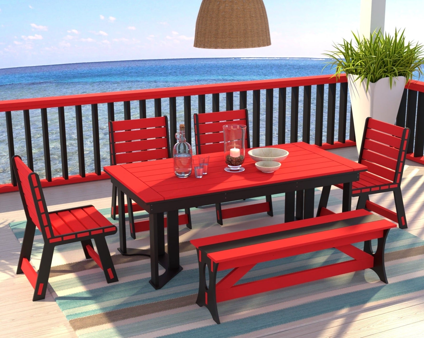 Dockside Dining Set with Bench