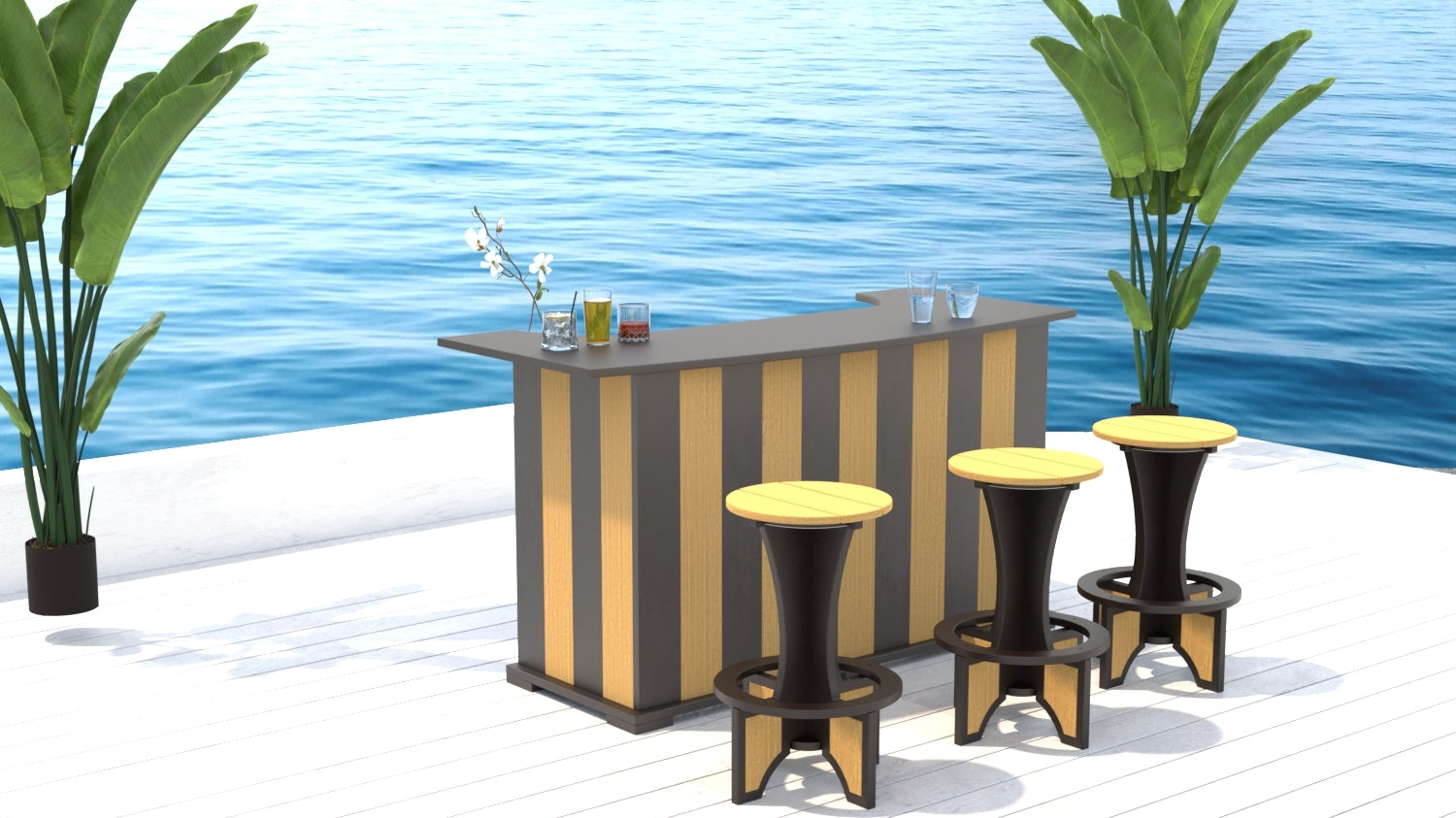 outdoor bar set with stools