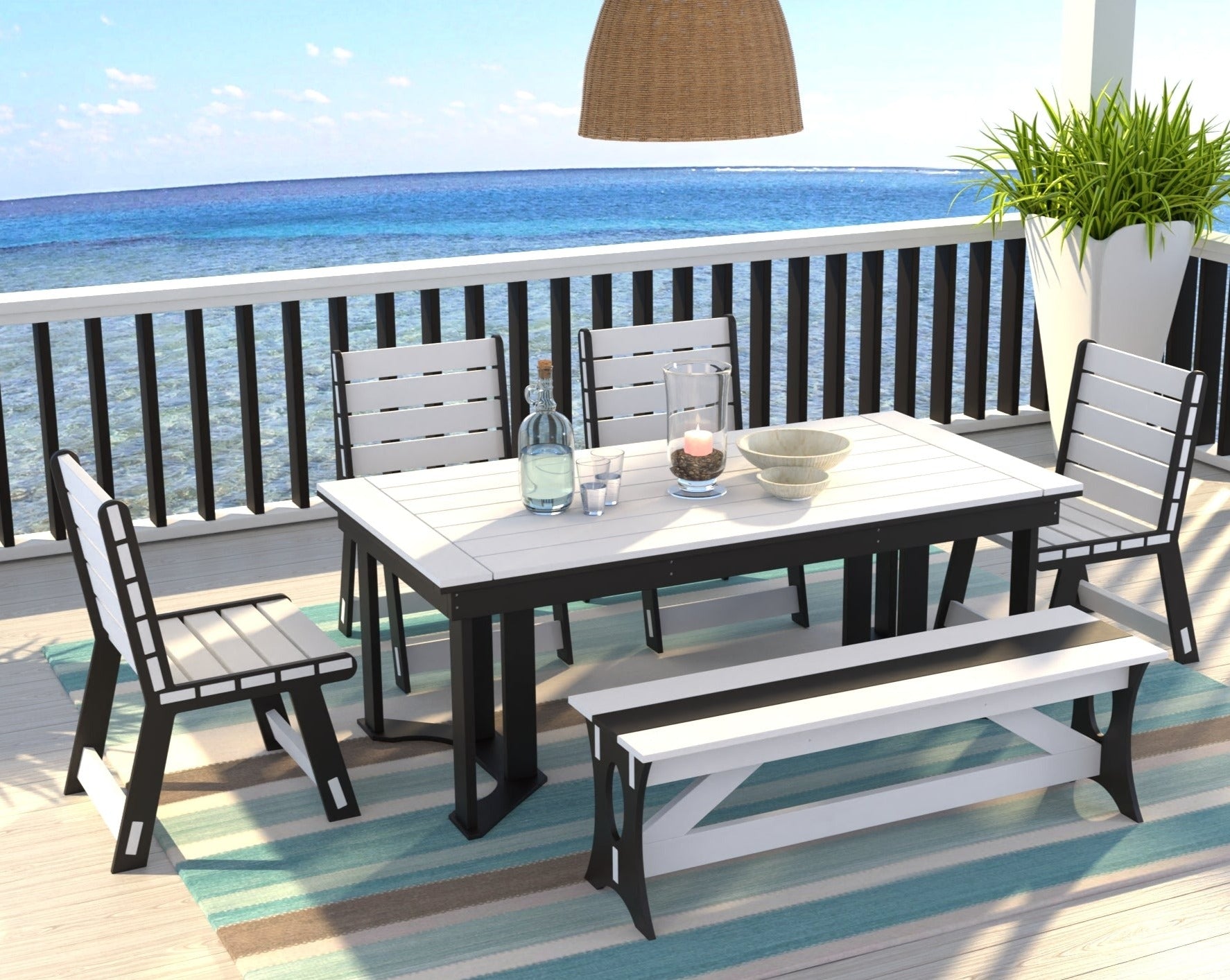 Dockside Dining Set with Bench