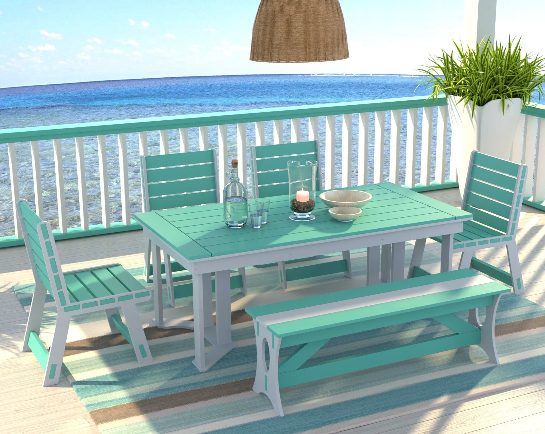 Dockside Dining Set with Bench