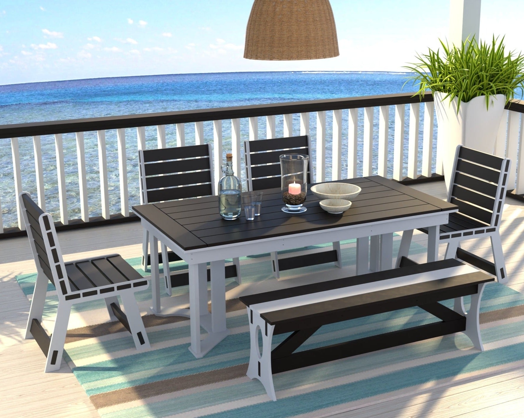 Dockside Dining Set with Bench