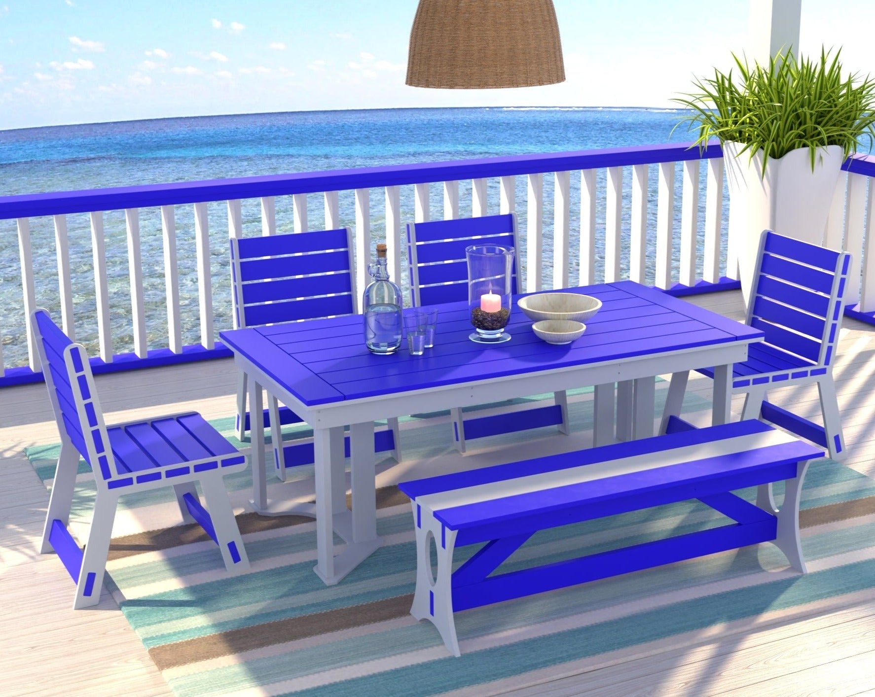 Dockside Dining Set with Bench