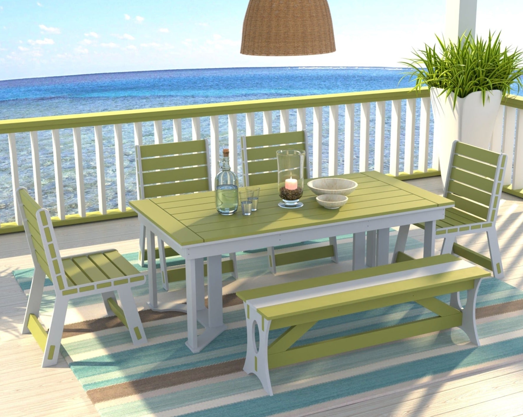 Dockside Dining Set with Bench