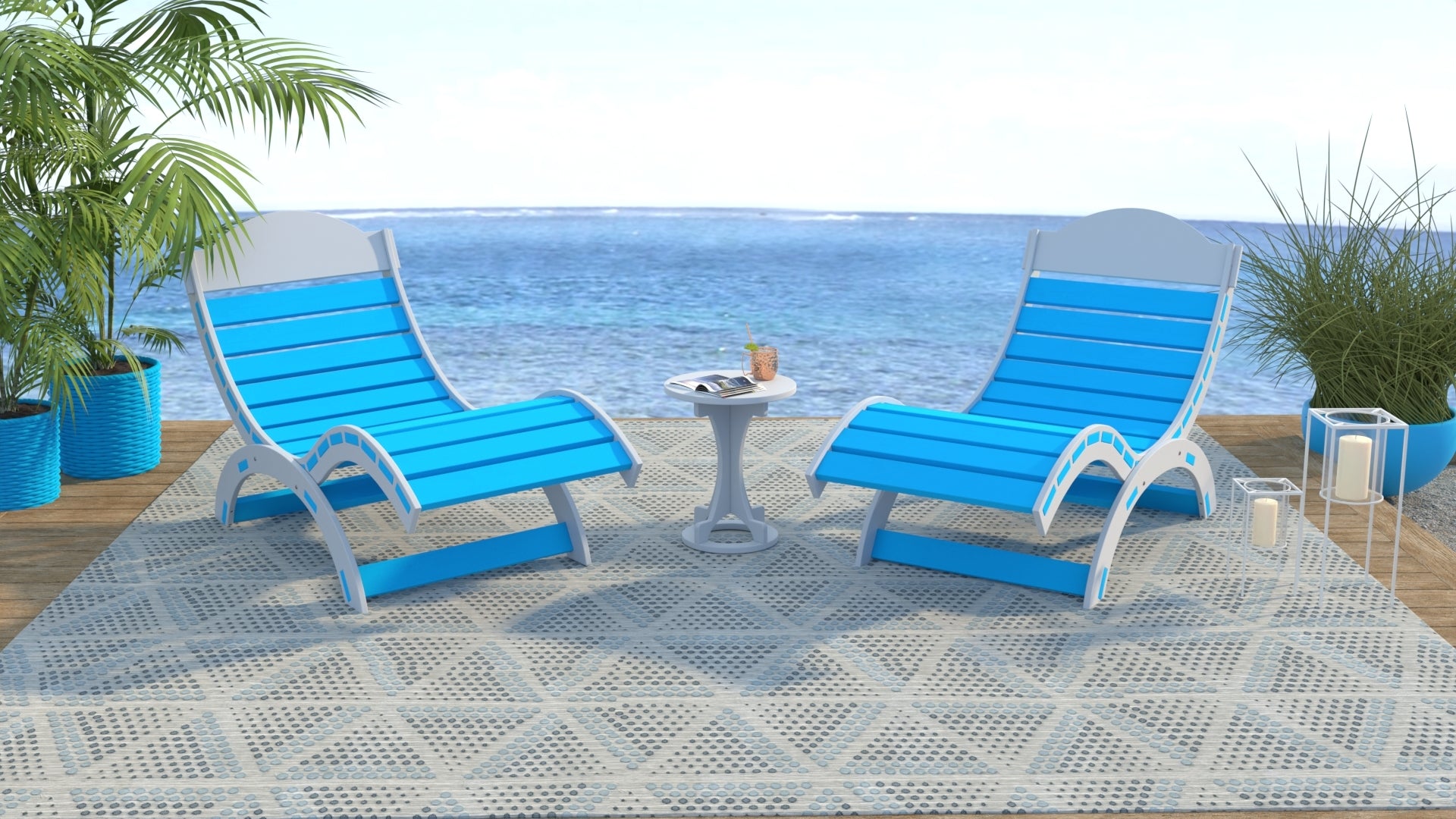 Dockside Chaise Lounger Set