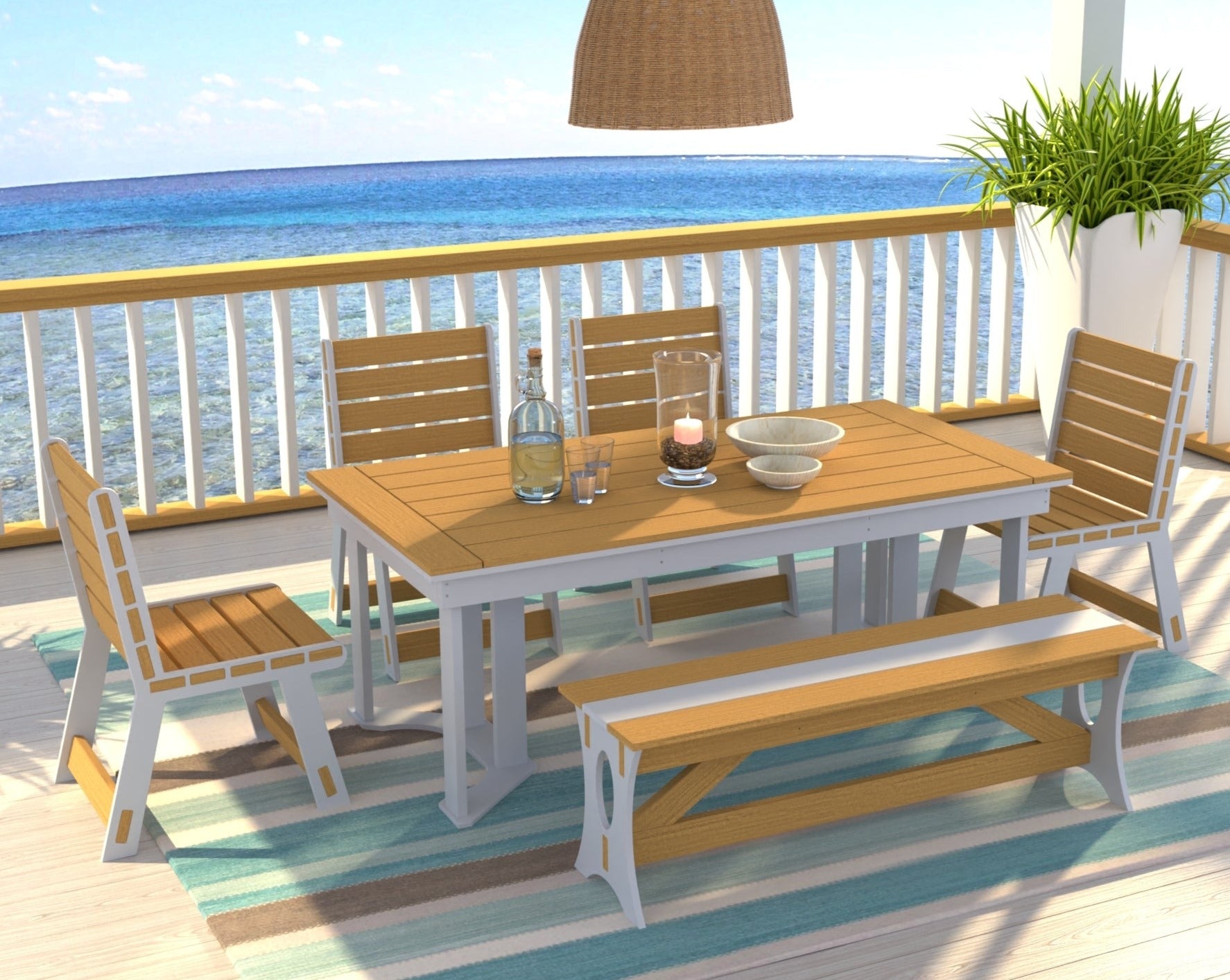 Dockside Dining Set with Bench