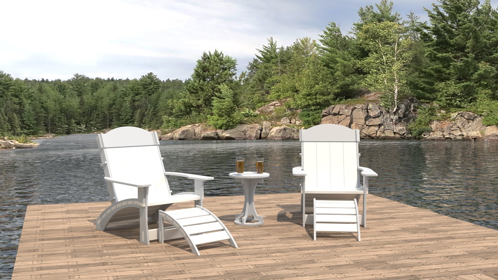 Dockside Adirondack Chair Set