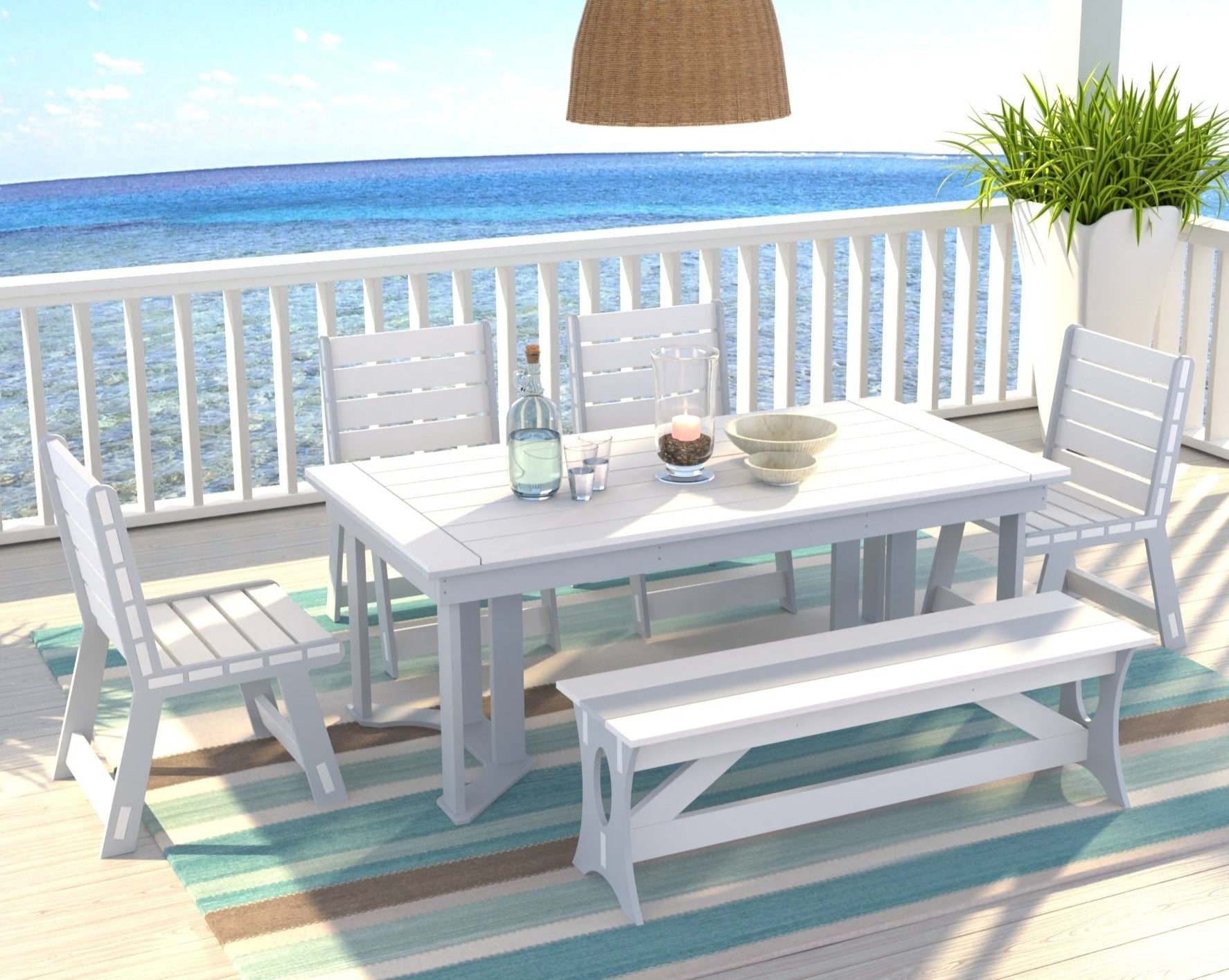 Dockside Dining Set with Bench