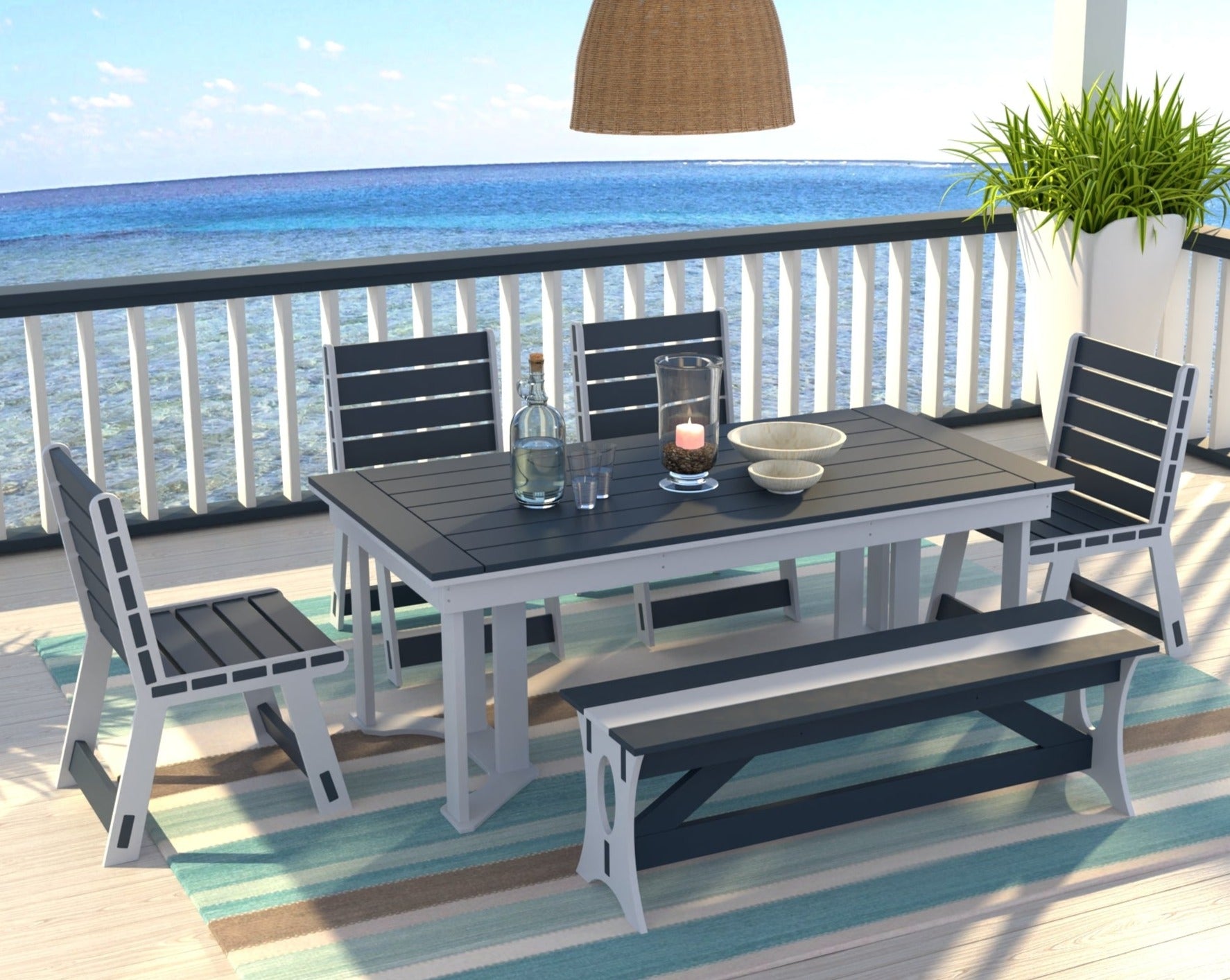 Dockside Dining Set with Bench