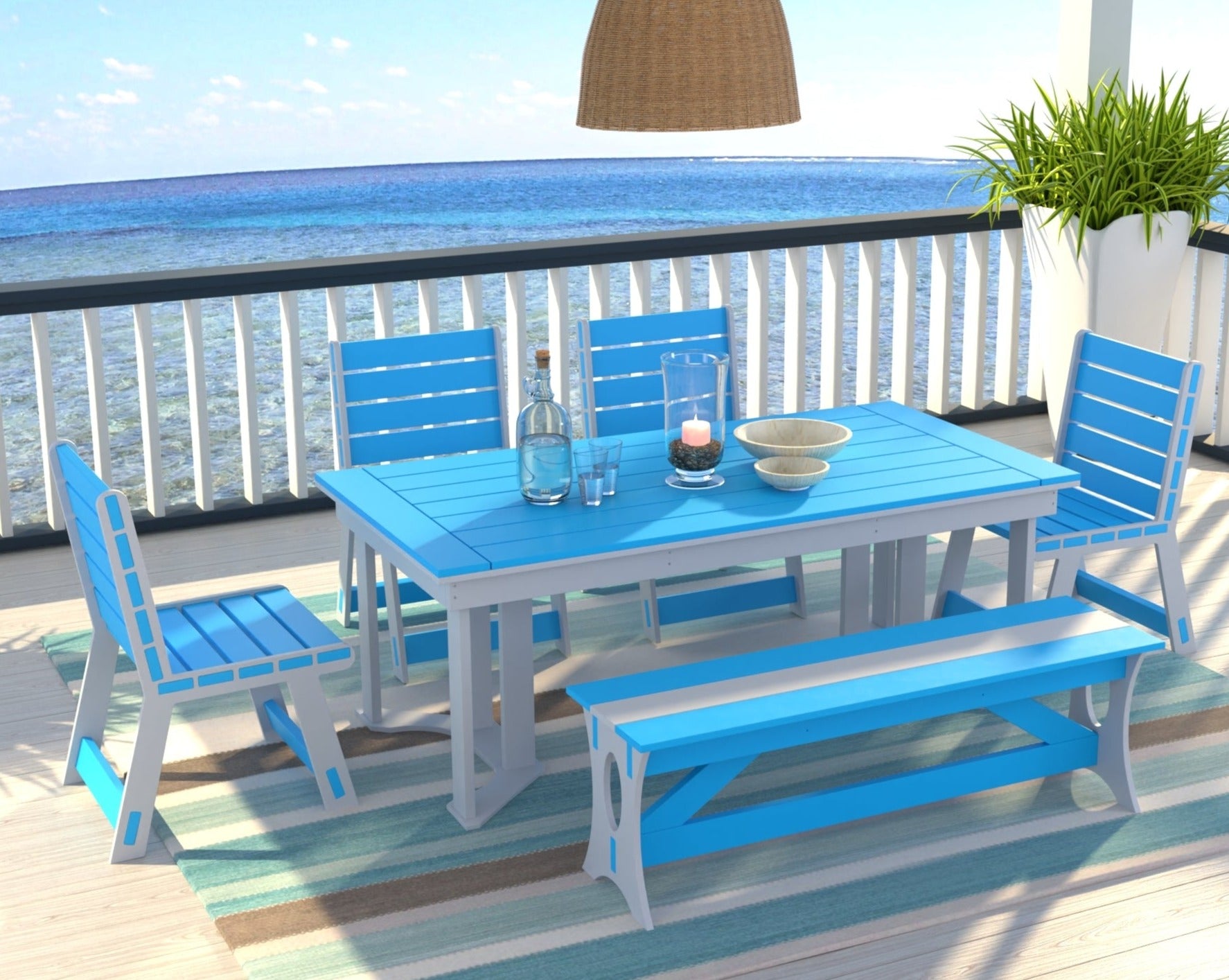 Dockside Dining Set with Bench