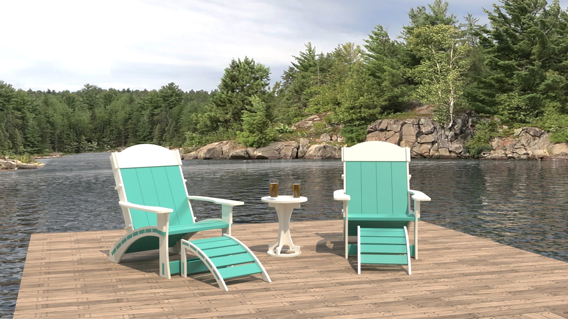 Dockside Adirondack Chair Set