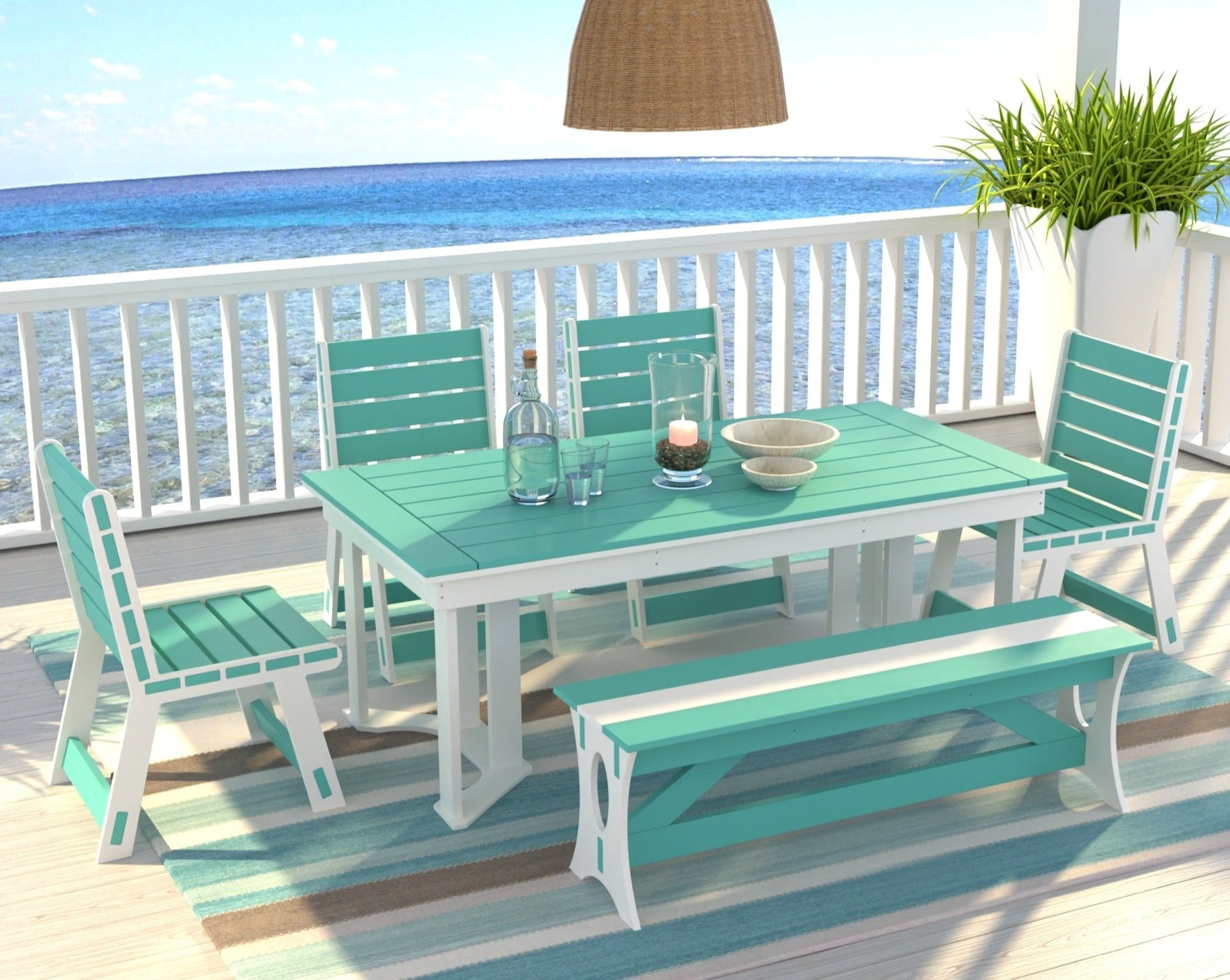 Dockside Dining Set with Bench