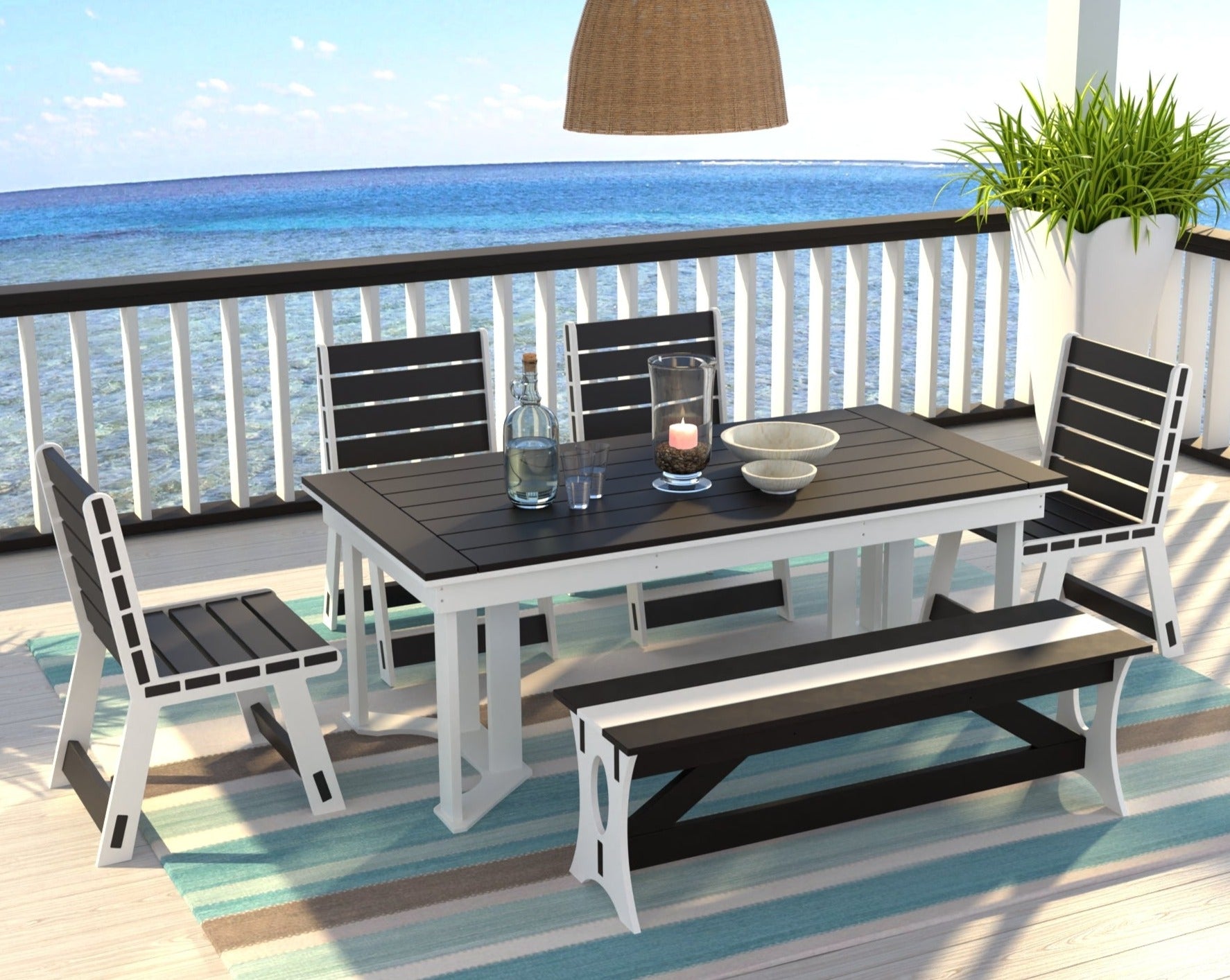 Dockside Dining Set with Bench