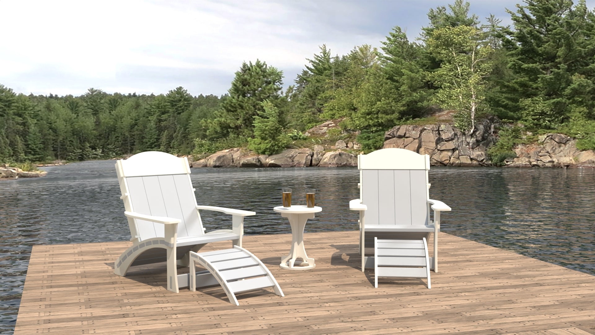 Dockside Adirondack Chair Set