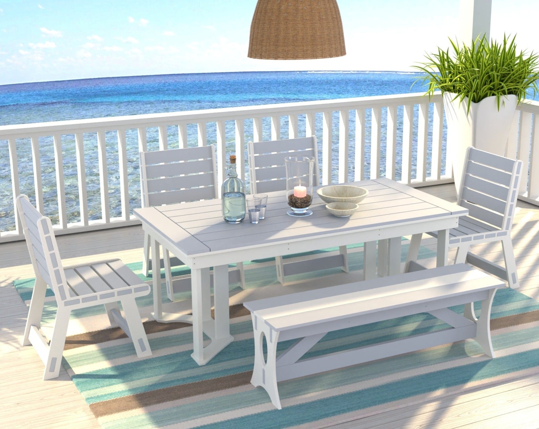 Dockside Dining Set with Bench