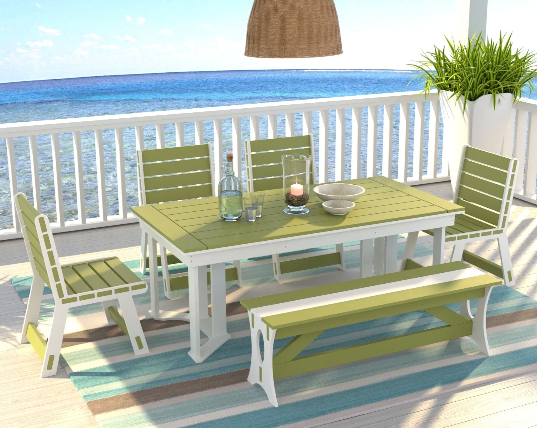 Dockside Dining Set with Bench