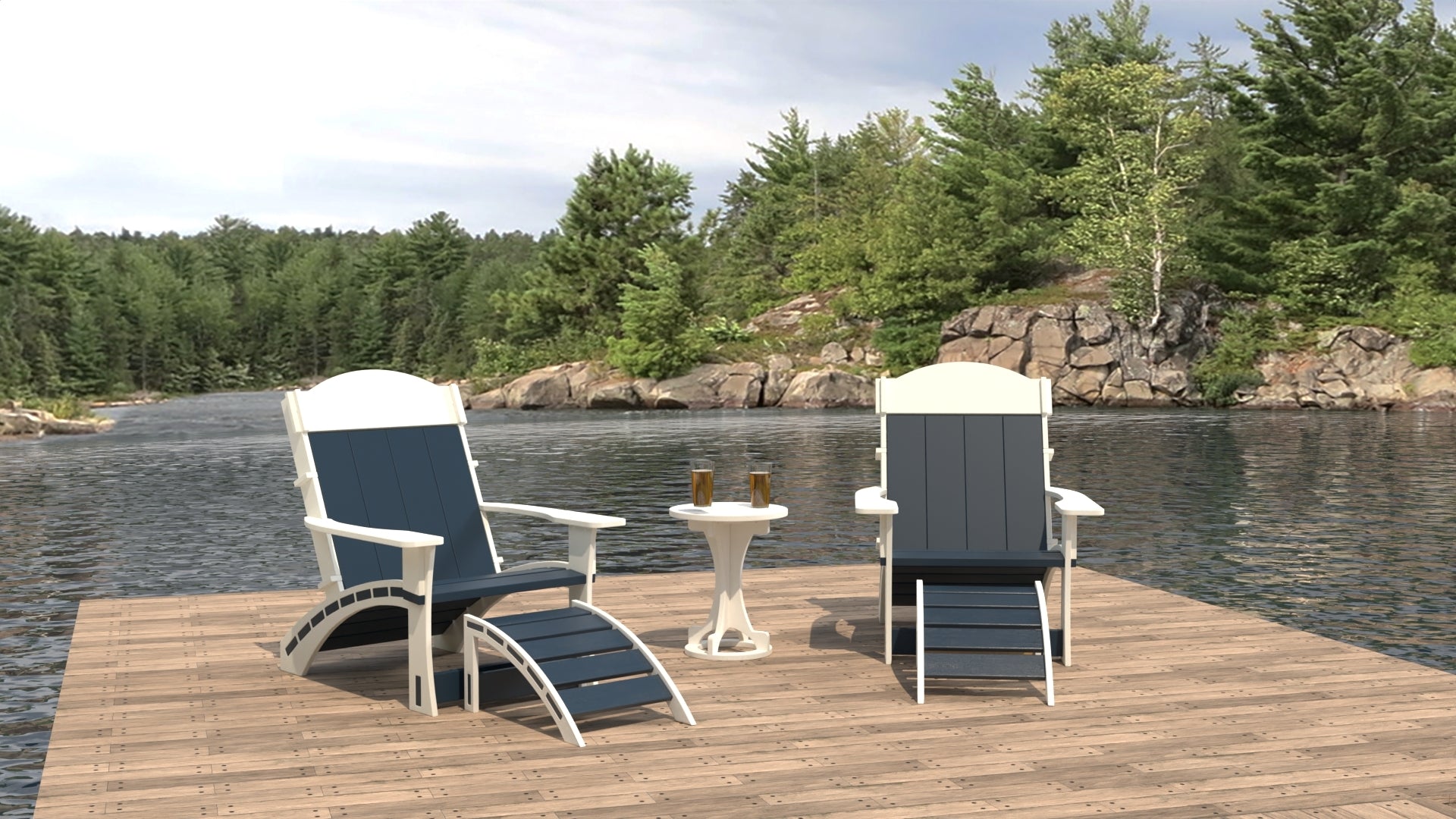 Dockside Adirondack Chair Set