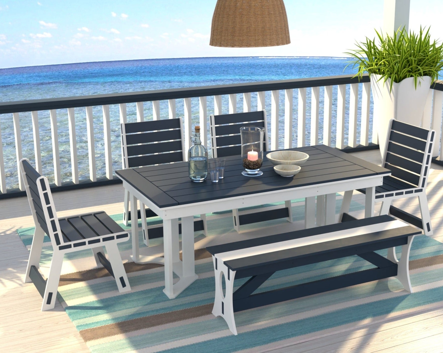 Dockside Dining Set with Bench