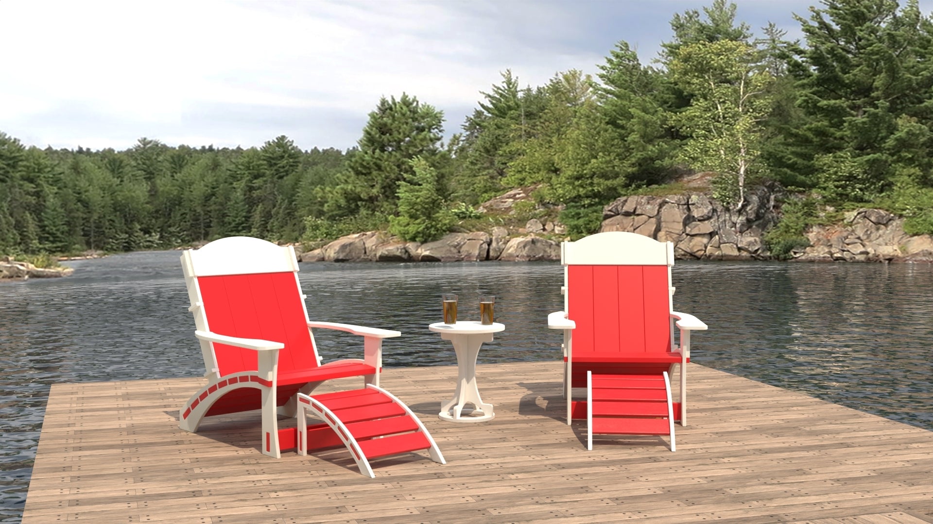 Dockside Adirondack Chair Set