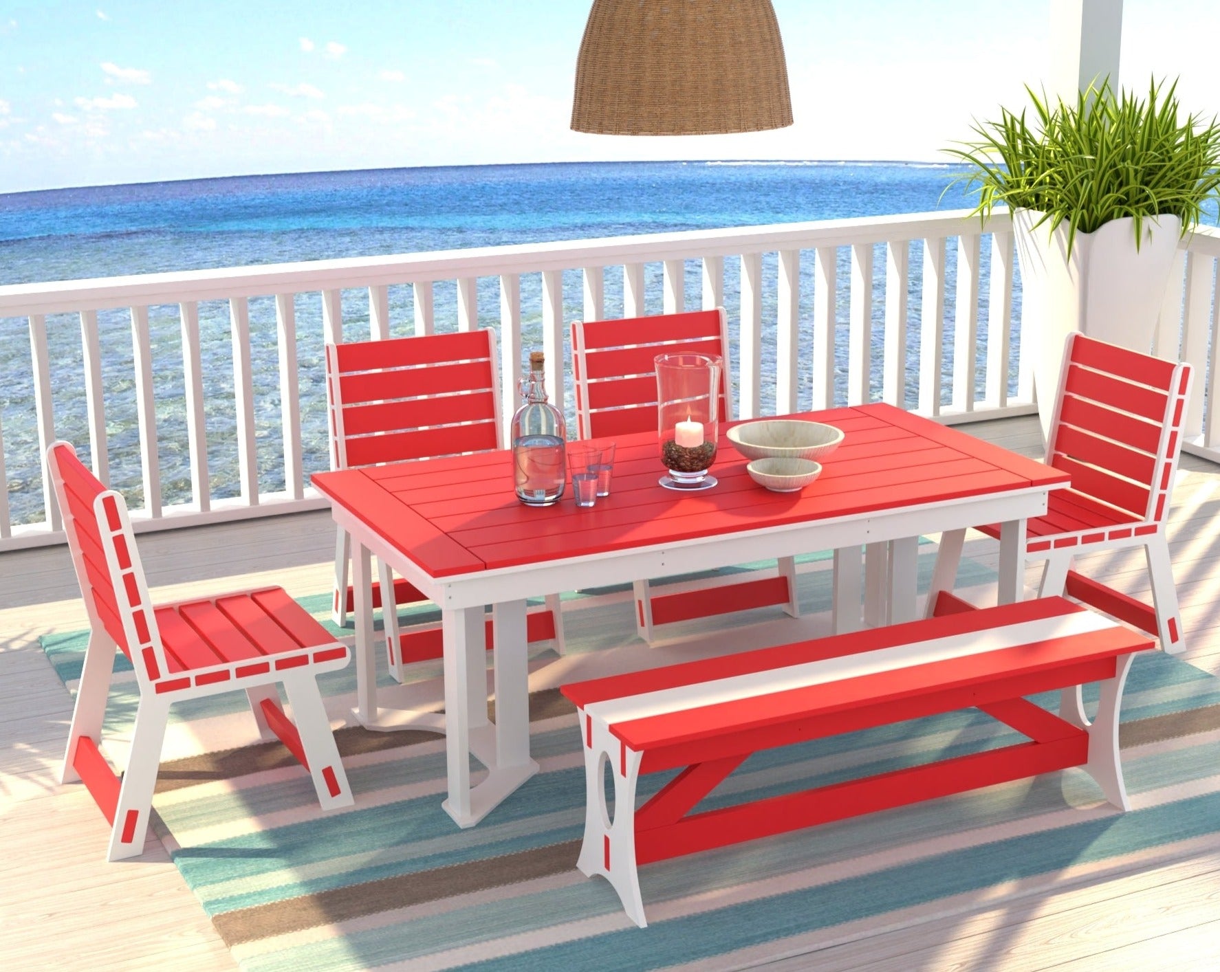 Dockside Dining Set with Bench