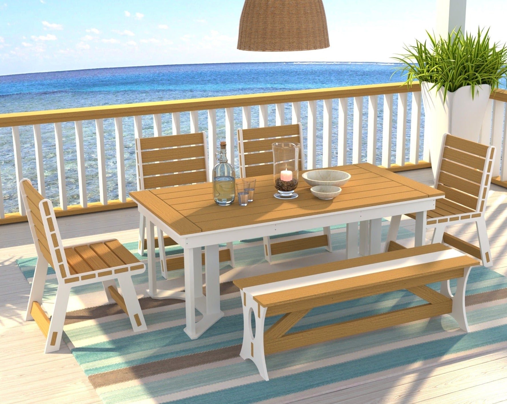 Dockside Dining Set with Bench